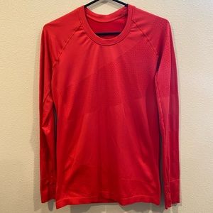 Oiselle long sleeve red/orange